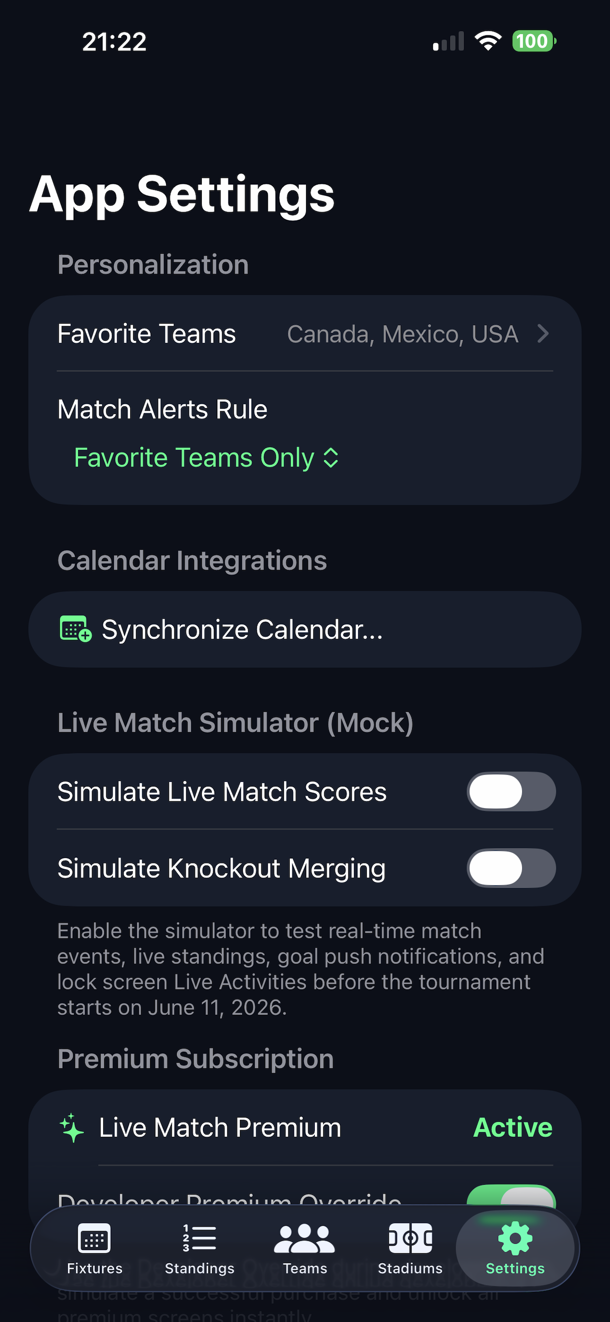 Calendar Synchronization Screenshot